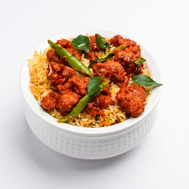 Chicken 65 Biryani.