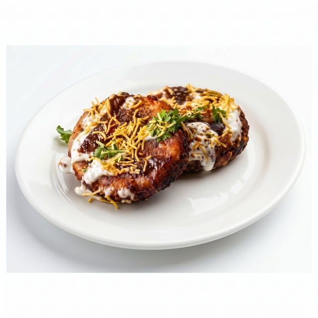 Aloo Tikki with Chole Chaat.