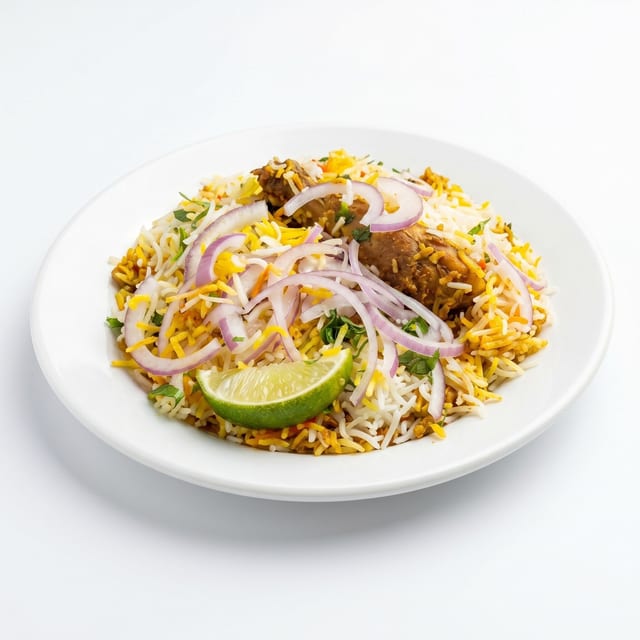 Hyderabadi Chicken Dum Biryani.